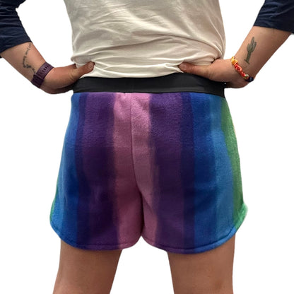 Pride Fleece Shorts, Rainbow Stripe
