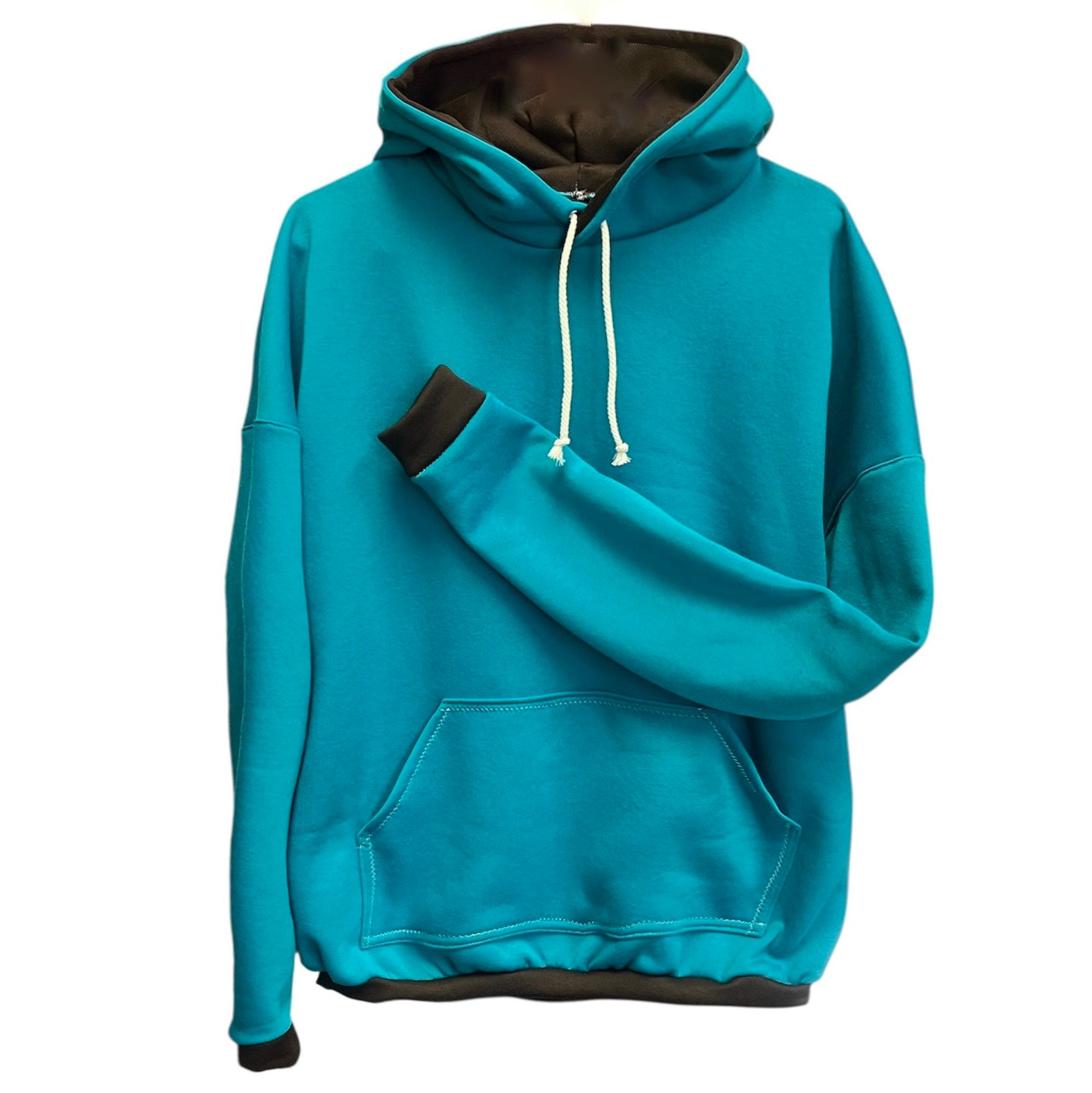 Classic Hoodie, Teal/ Chocolate
