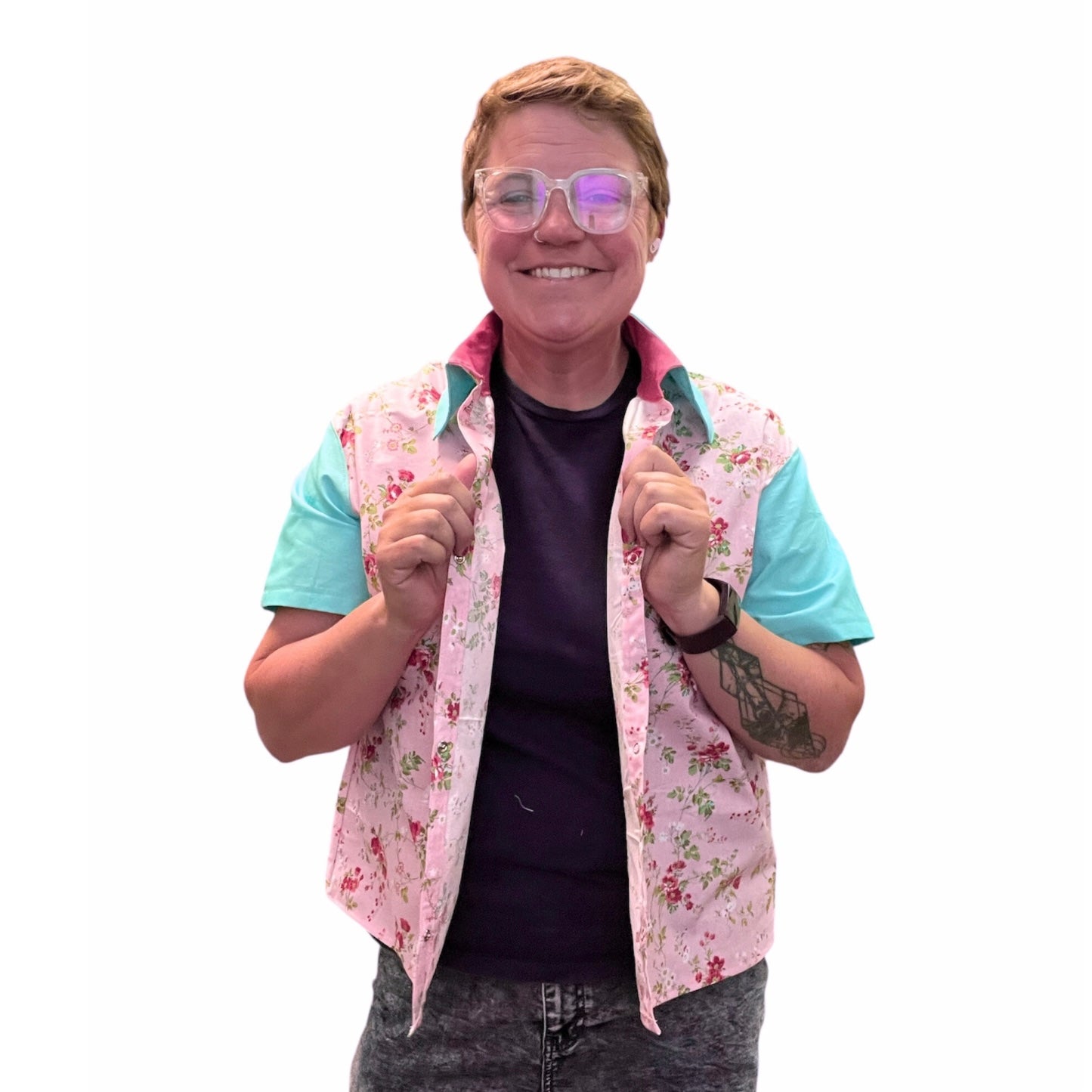 Party Shirt, Floral Festival (Crop)